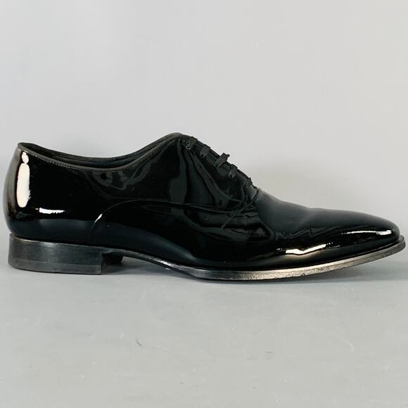 SUITSUPPLY Size 9.5 Black Patent Leather Oxford Tuxedo Lace-Up Shoes main image 5